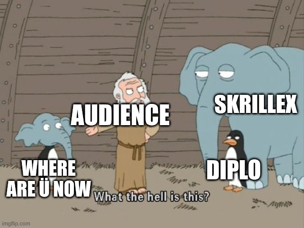 What the hell is this? | SKRILLEX; AUDIENCE; DIPLO; WHERE ARE Ü NOW | image tagged in what the hell is this,skrillex,diplo,justin bieber,memes,music | made w/ Imgflip meme maker
