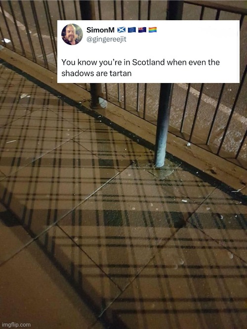 I'm still wondering literally how tho | image tagged in scotland,tartan | made w/ Imgflip meme maker
