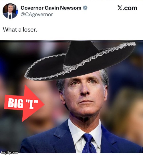 Greasy Gavin Newsom what a loser | BIG "L" | image tagged in gavin,grease,hair,oil | made w/ Imgflip meme maker
