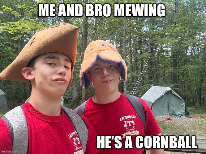 Can you beat our streak | ME AND BRO MEWING; HE’S A CORNBALL | image tagged in mewing | made w/ Imgflip meme maker