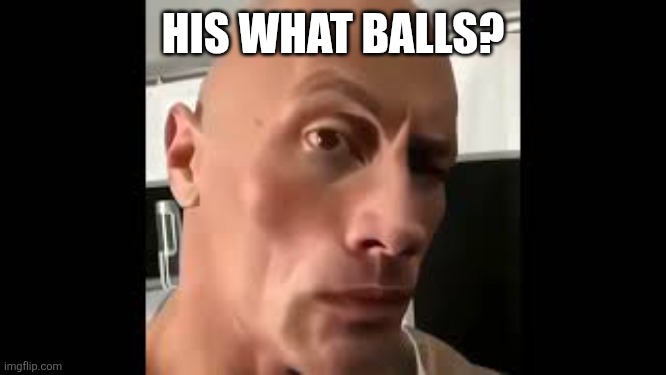 The rock sus | HIS WHAT BALLS? | image tagged in the rock sus | made w/ Imgflip meme maker