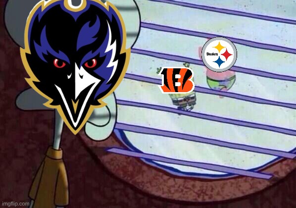 Ravens Fans | image tagged in squidward window | made w/ Imgflip meme maker