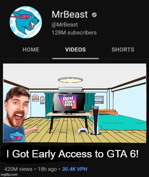 Early Access to GTA 6 | I Got Early Access to GTA 6! | image tagged in mrbeast thumbnail template | made w/ Imgflip meme maker