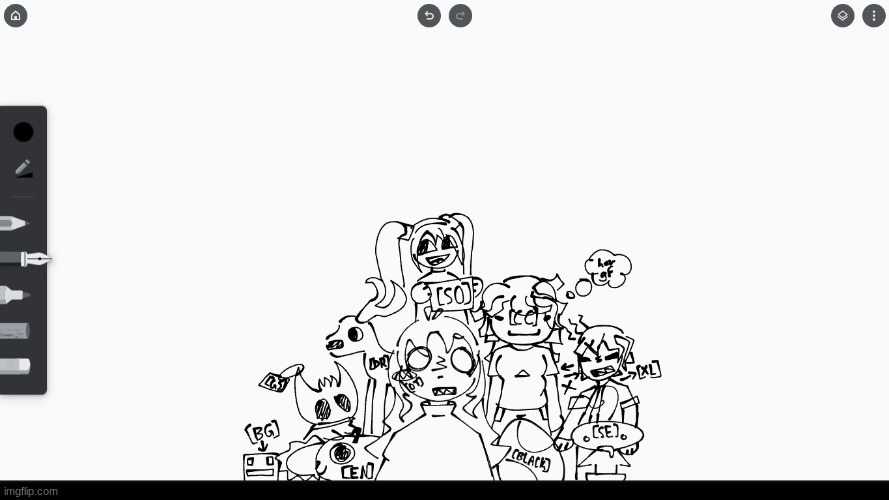 Current progress of the group drawing | made w/ Imgflip meme maker