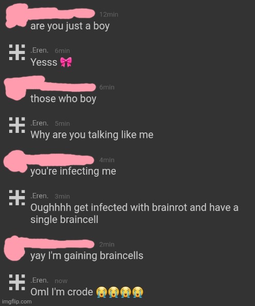 Tfym "I'm gaining braincells" | made w/ Imgflip meme maker