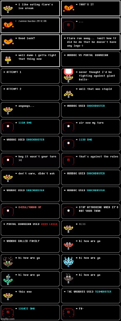 wubboc kills ball thing (Undertale #142) (corruption series parody) | image tagged in understream,textbox,parody | made w/ Imgflip meme maker