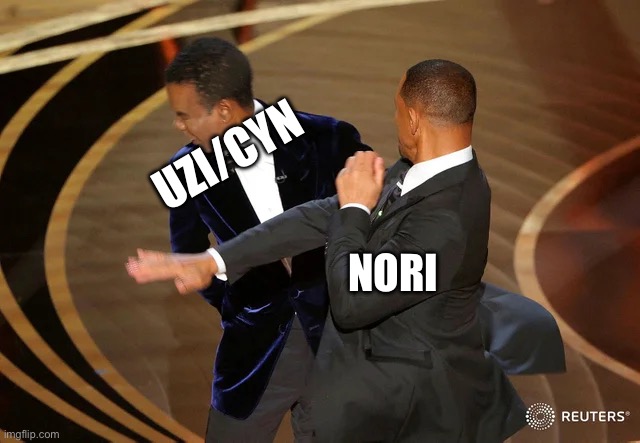 That thing killed your freaking MOTHER | UZI/CYN; NORI | image tagged in will smith punching chris rock,murder drones | made w/ Imgflip meme maker