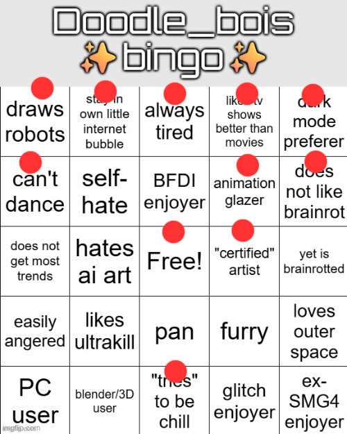 doodle_boi bingo | image tagged in doodle_boi bingo | made w/ Imgflip meme maker