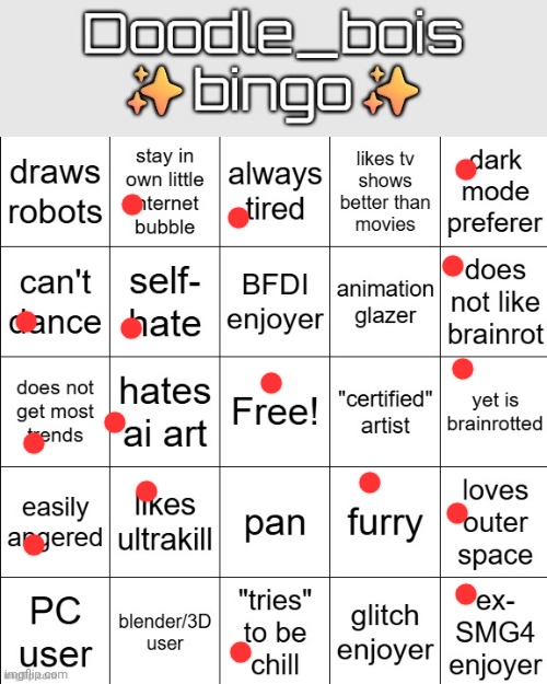 What is BFDI? | image tagged in doodle_boi bingo | made w/ Imgflip meme maker