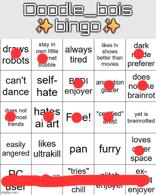 doodle_boi bingo | image tagged in doodle_boi bingo | made w/ Imgflip meme maker