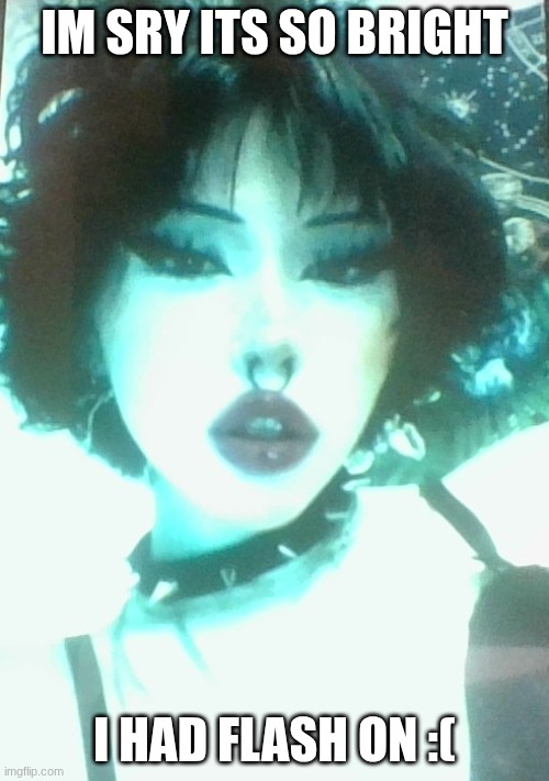 IM SRY ITS SO BRIGHT; I HAD FLASH ON :( | made w/ Imgflip meme maker
