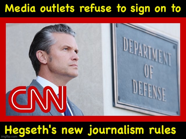 https://m.youtube.com/watch?v=WRO2nGYmvzU | Media outlets refuse to sign on to; Hegseth's new journalism rules | image tagged in hegseth | made w/ Imgflip meme maker