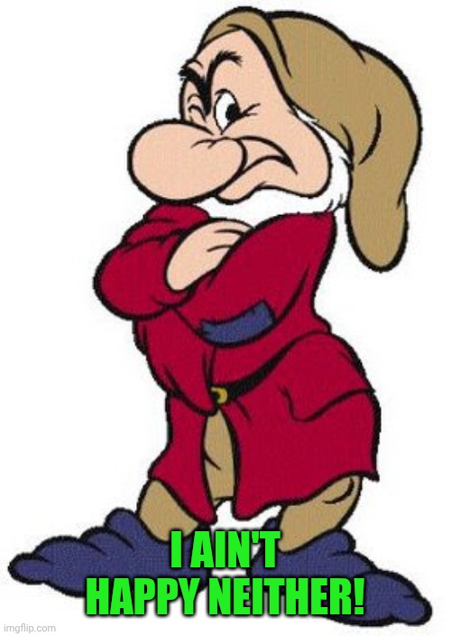 Grumpy dwarf | I AIN'T HAPPY NEITHER! | image tagged in grumpy dwarf | made w/ Imgflip meme maker