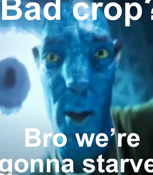 Bad crop? Bro were gonna starve | Bad crop? Bro we’re gonna starve- | image tagged in bad crop bro were gonna starve | made w/ Imgflip meme maker
