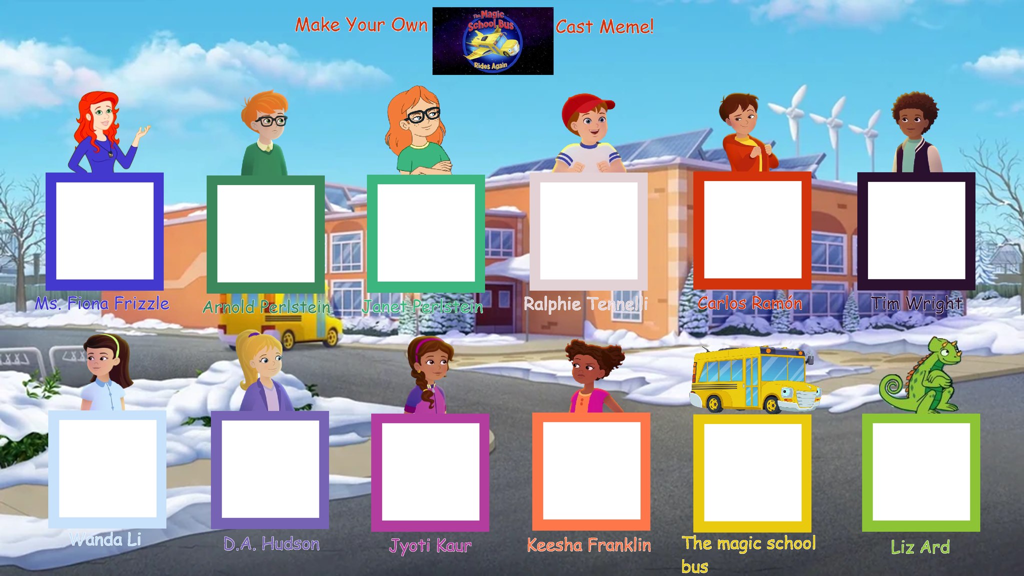 The magic school bus rides again cast meme Blank Blank Meme Template