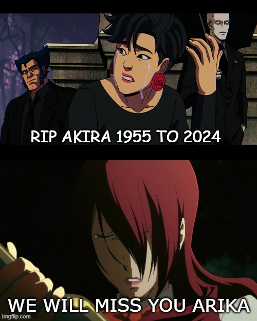 arika's death makes ariel cry | RIP AKIRA 1955 TO 2024; WE WILL MISS YOU ARIKA | image tagged in what makes ariel cry,arika,died,we will miss you,when your sad you understand the lyrics,dragon ball z | made w/ Imgflip meme maker