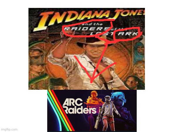 Guys I have a theory (a game theory) | image tagged in arc raiders,raiders of the lost ark | made w/ Imgflip meme maker