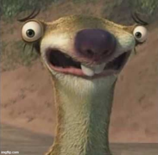 Sid the Sloth Yikes | image tagged in sid the sloth yikes | made w/ Imgflip meme maker
