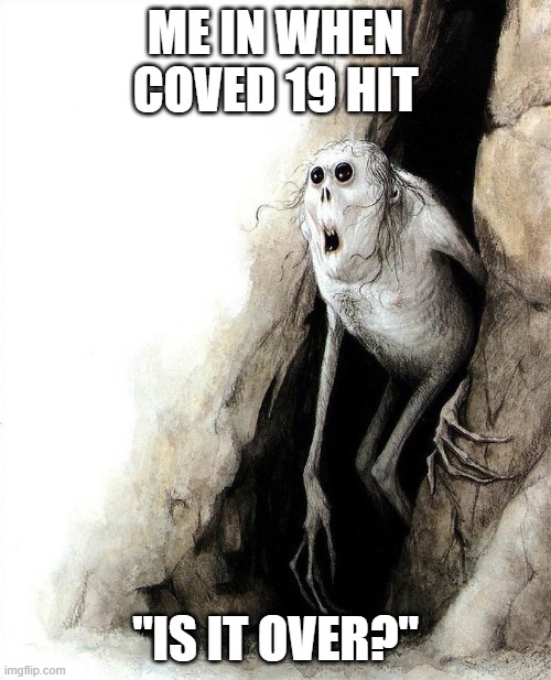 Mom? Dad? Friends? | ME IN WHEN COVED 19 HIT; "IS IT OVER?" | image tagged in mom dad friends | made w/ Imgflip meme maker