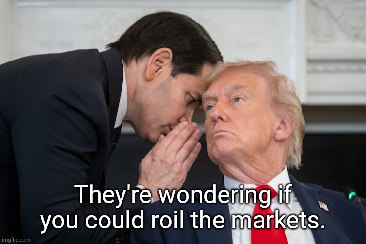 They're wondering if you could roil the markets. | image tagged in donald trump | made w/ Imgflip meme maker