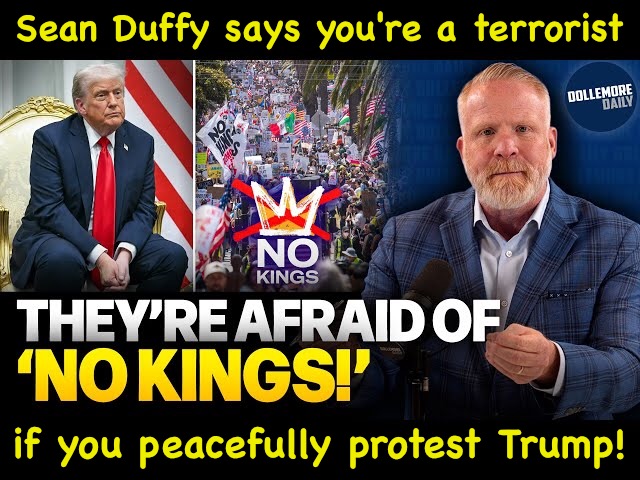 https://m.youtube.com/watch?v=VxfHo1uRJKQ&pp=ugUEEgJlbg%3D%3D | Sean Duffy says you're a terrorist; if you peacefully protest Trump! | image tagged in trump,no kings | made w/ Imgflip meme maker