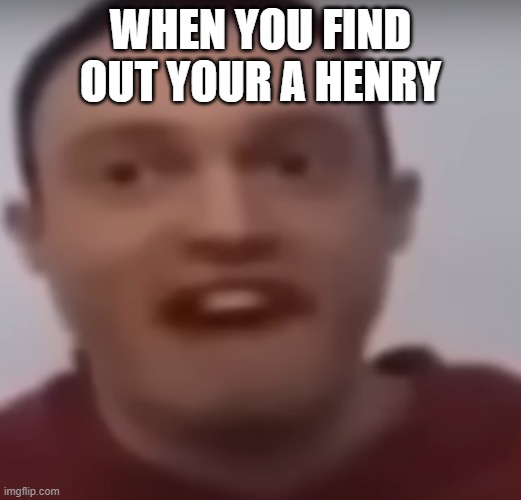 when you find out your a henry | WHEN YOU FIND OUT YOUR A HENRY | image tagged in henry | made w/ Imgflip meme maker