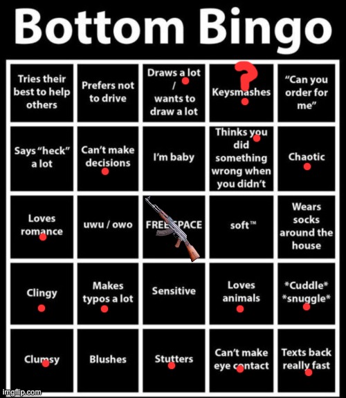 guh | image tagged in bottom bingo | made w/ Imgflip meme maker