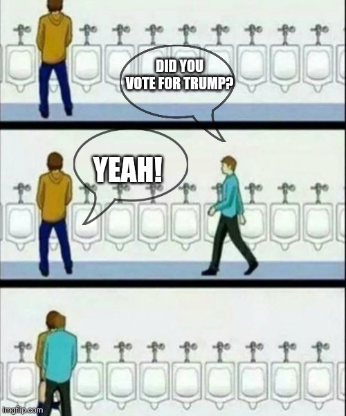 Urinal | DID YOU VOTE FOR TRUMP? YEAH! | image tagged in urinal,scumbag republicans,terrorists,trailer trash,conservative hypocrisy,pedophiles | made w/ Imgflip meme maker
