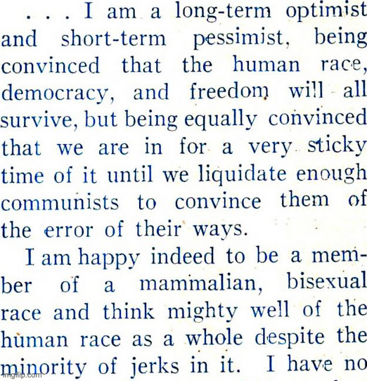 TIL "bisexual" means something besides "attracted to two sexes"... (this is from 1953) | made w/ Imgflip meme maker
