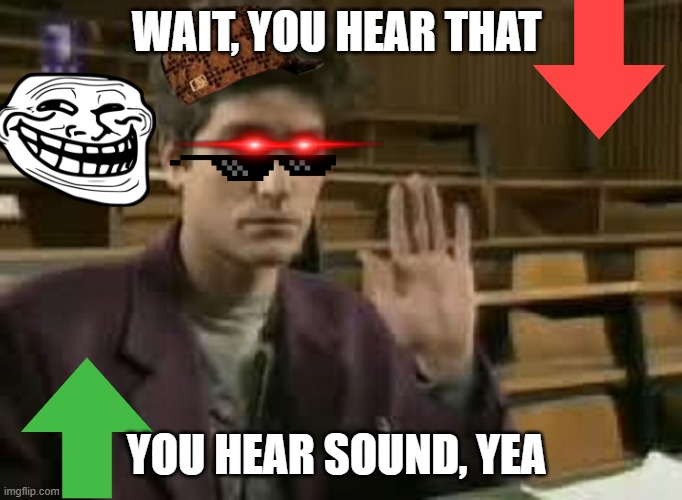 Student | WAIT, YOU HEAR THAT; YOU HEAR SOUND, YEA | image tagged in student | made w/ Imgflip meme maker