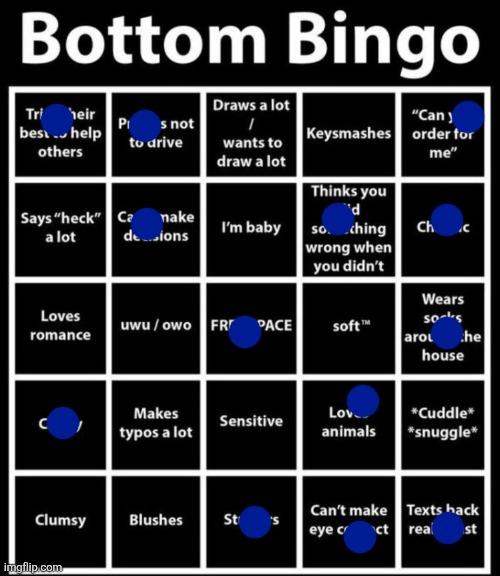 Bottom Bingo | image tagged in bottom bingo | made w/ Imgflip meme maker