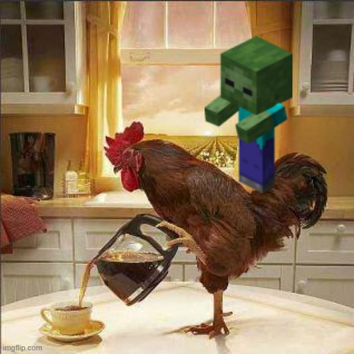 coffee chicken | image tagged in coffee chicken,chicken jockey | made w/ Imgflip meme maker