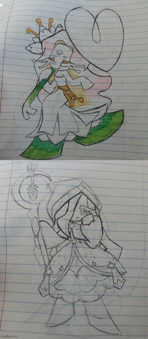 Okay so WIP CRK characters, their both girls and their name is Sacred Lotus Cookie and Midnight Wanderer Cookie. thoughts? | made w/ Imgflip meme maker