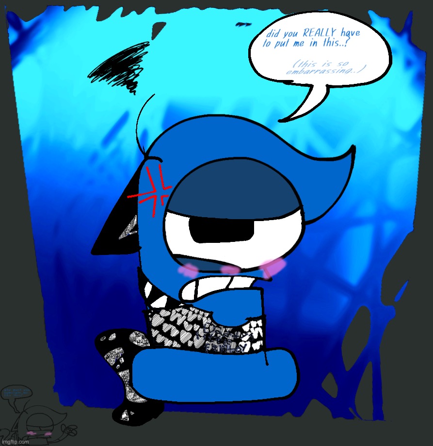 here have a drawing of One as a catboy/femboy thing | image tagged in god made a mistake giving me free will | made w/ Imgflip meme maker