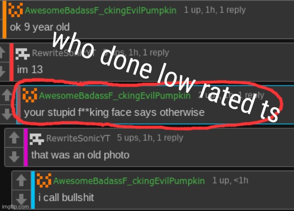 who done low rated ts | made w/ Imgflip meme maker