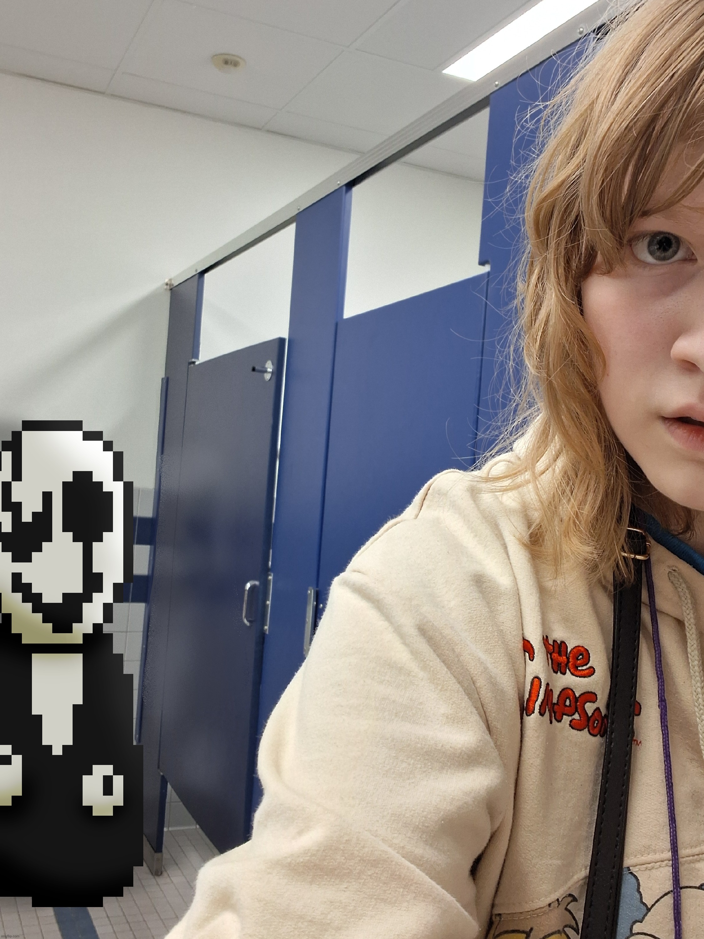 Why the fuck is WD Gaster in the girls room | made w/ Imgflip meme maker