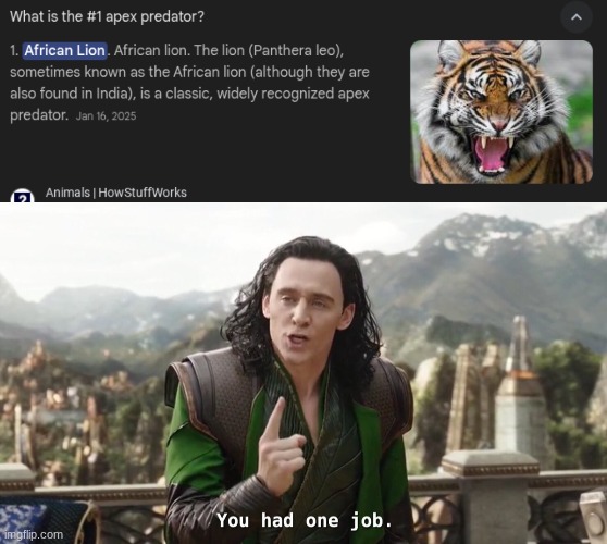 yep looks like a Lion to me | image tagged in you had one job just the one | made w/ Imgflip meme maker