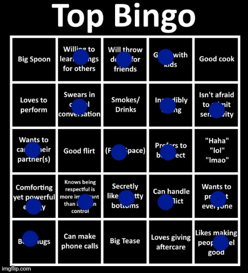 wtf even is a top or bottom | image tagged in top bingo | made w/ Imgflip meme maker