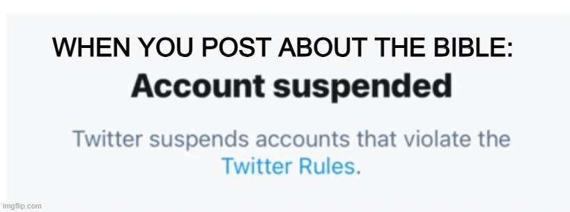 don't censor god | WHEN YOU POST ABOUT THE BIBLE: | image tagged in cancel culture,christian,twitter | made w/ Imgflip meme maker