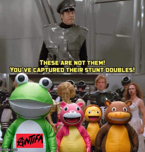Spaceballs: The Antifa Stunt Doubles | image tagged in antifa,spaceballs | made w/ Imgflip meme maker