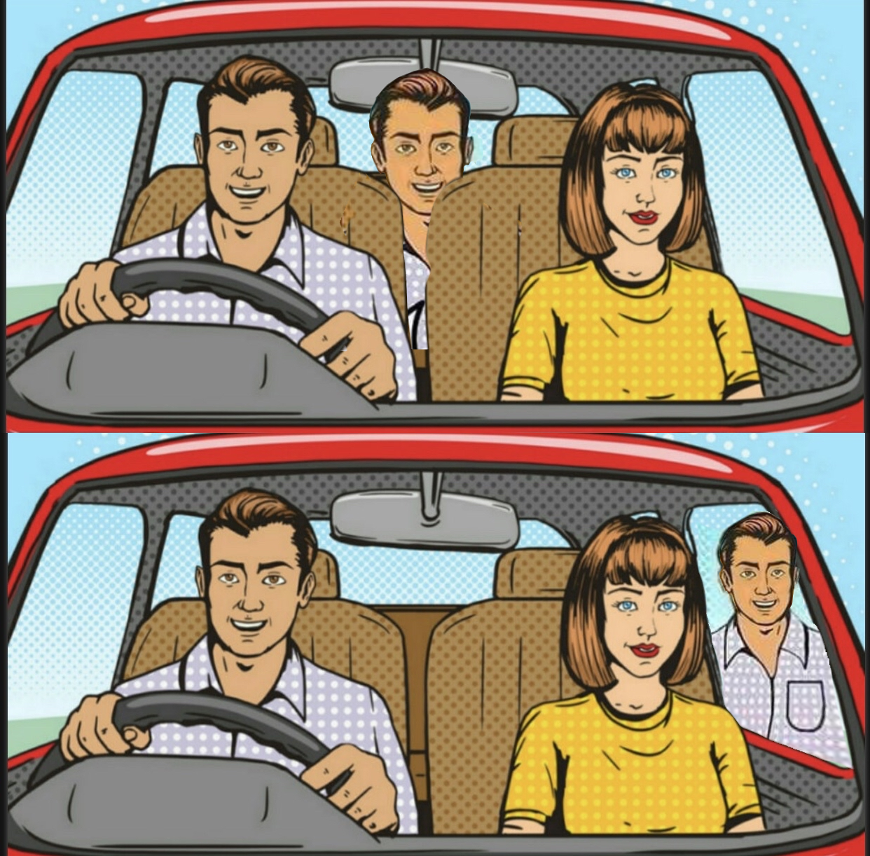 Couple in car Blank Meme Template