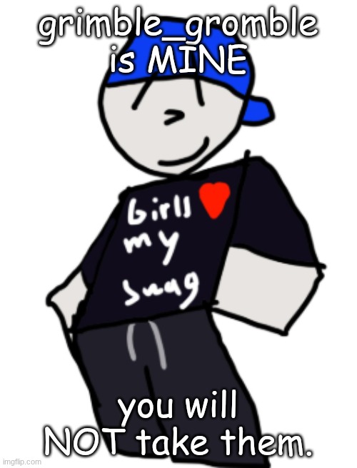 repost hence the last one got ignored | grimble_gromble is MINE; you will NOT take them. | image tagged in girls love my swag | made w/ Imgflip meme maker