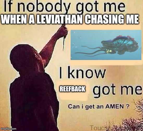 Reefback = savior | WHEN A LEVIATHAN CHASING ME; REEFBACK | image tagged in if nobody got me | made w/ Imgflip meme maker