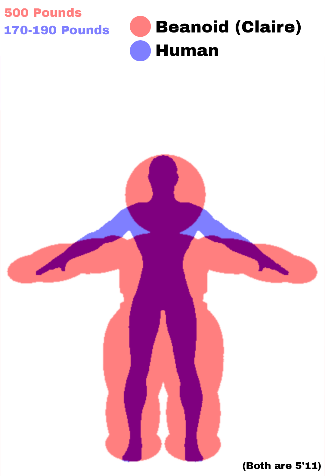 beanoid and human size and weight comparison Blank Meme Template