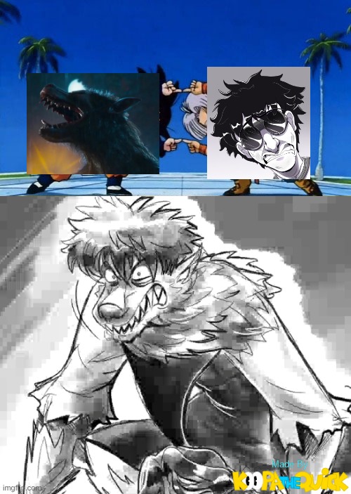 I Love Werewolves, People Love Ygor From Epic Universe, And I Found A Tiktok That Combines Ygor And A Werewolf In A Werewolf Au | image tagged in dbz fusion | made w/ Imgflip meme maker