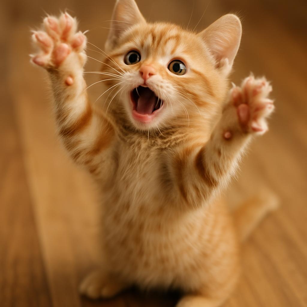 CUTE CAT TACKING Blank Meme Template