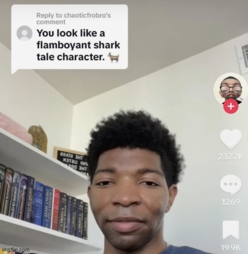 image tagged in flamboyant,shark,shark tale,character | made w/ Imgflip meme maker