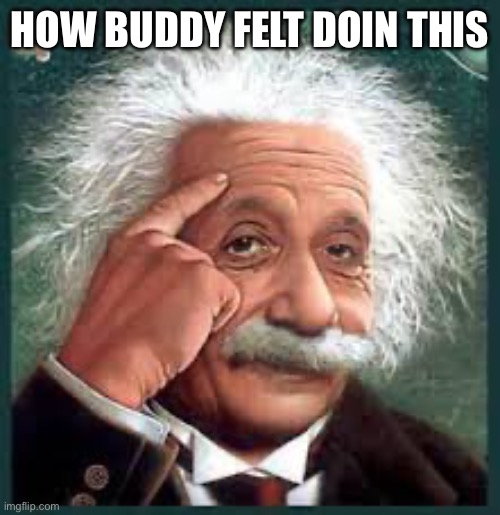 AA A eistien einstien | HOW BUDDY FELT DOIN THIS | image tagged in aa a eistien einstien | made w/ Imgflip meme maker