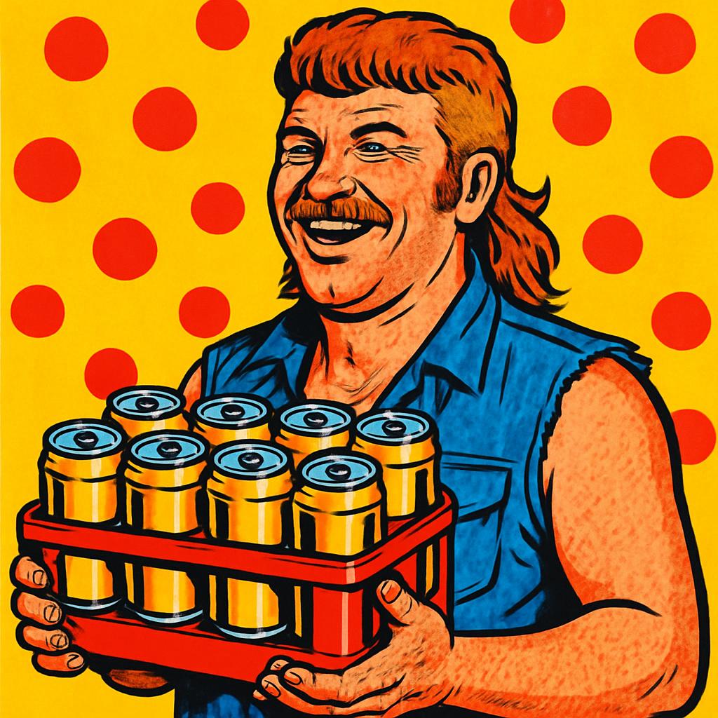 Redneck with mullet, with 10 beers ready to party on a friday ni Blank Meme Template