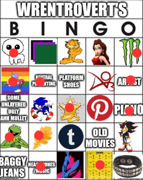 wren's bingo | image tagged in wren's bingo | made w/ Imgflip meme maker